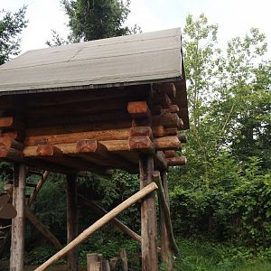 Play and viewing hut for children near the Eurasian lynx exhibit, 2024-08-05