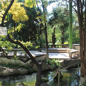 interior of walk-through aviary