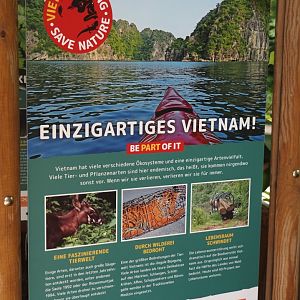 EAZA Vietnamazing campaign signage about threats to wildlife, 2024-08-05