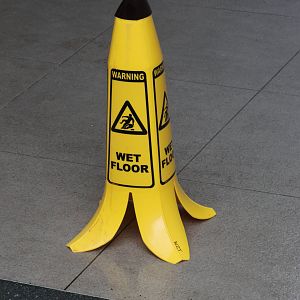 "Wet floor" sign