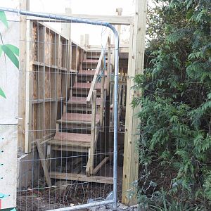 Steps to upper level. (New enclosure)