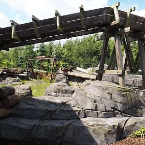 Nortica - Eurasian beaver exhibit and sawmill aquaduct theming, 2024-06-23