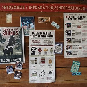 Nortica - Raccoon Creek sawmill skunk signage, 2024-06-23