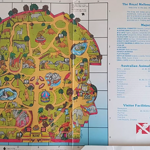 Old Map of Melbourne Zoo c.1983