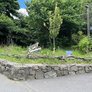 New lego sculpture in old snowy owl aviary 8.6.24