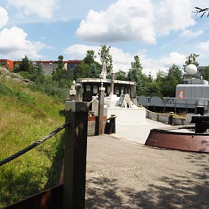 Nortica - Humboldt penguin and Magellanic flightless steamer duck exhibit and stranded boat viewing area, 2024-06-23