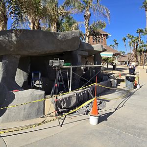 New construction where the koi pond was previously.