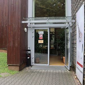 Giraffe building entrance