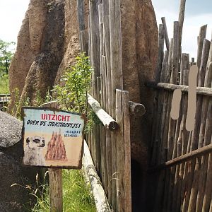 Serenga - Access to lower meerkat viewing area underneath fake termite mound, 2024-06-23