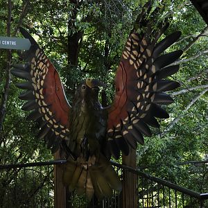 Sculpture of Kea, near park entrance