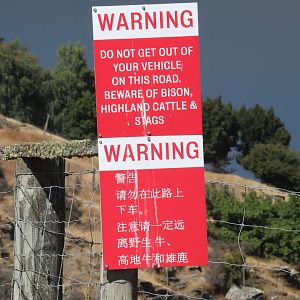 Warning signage, Deer Park Heights (Queenstown)