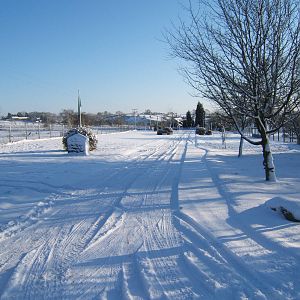 View of a very white Blackbrook driveway
