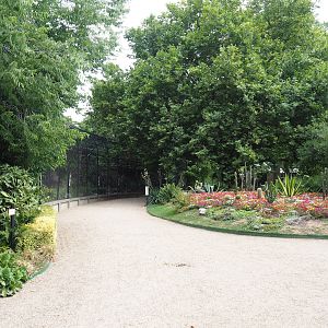 Desert garden area and block of mixed aviaries, 2023-07-22