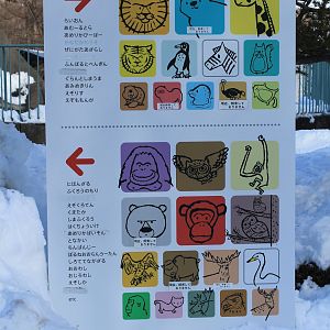 Directional signage, Kushiro Zoo