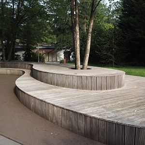 Bench near the entrance of Apenheul, 2024-08-18