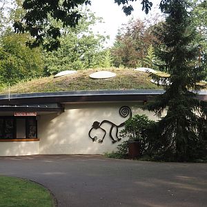 Apenheul's ticket office building with green roof, 2024-08-18