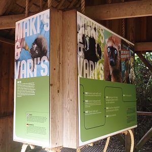 Madagascar lemur walk-through area - Educational materials and climbing ropes for lemurs, 2024-08-18