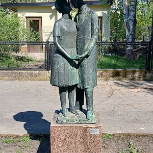 Lovers under the umbrella
