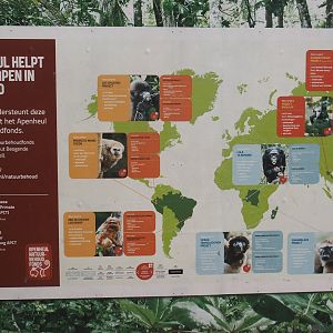 Signage about Apenheul's conservation projects, 2024-08-18