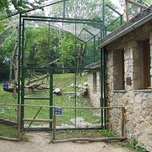 Sri Lankan leopard house and enclosure@ Veszprem Zoo, Hungary