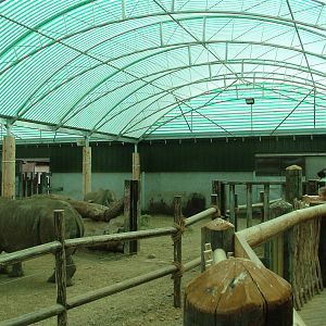 Covered rhino yards at Blair Drummond Safari Park 2008