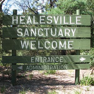 Healesville Sanctuary - Sign outside the park
