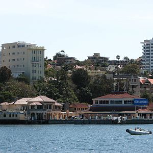 Oceanworld Manly - Aquarium seen from the approaching Manly ferry