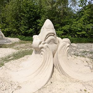Sand & Zoo event - Shark sand sculpture