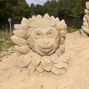 Sand & Zoo event - Monkey sand sculpture