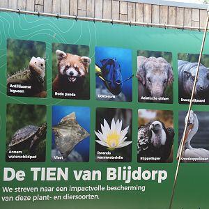 Blijdorp's ten impact species sign,  2024-06-30