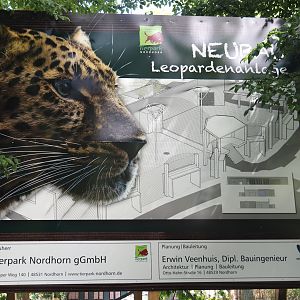 New Amur leopard exhibit construction - Signage with design, 2025-05-23