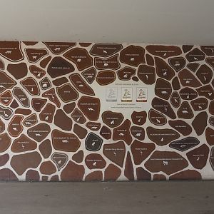 Corporate sponsors signage in tunnel under railroad between the two parts of the zoo, 2024-06-30