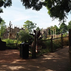 Reticulated giraffe and Greater kudu (Now replaced by Saharan Dorcas gazelles) exhibit and access to savanna boardwalk, 2024-06-30