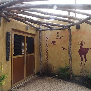 Umvikeli - New aviary for vultures, secretary birds and other African birds - Entrance to the viewing area, 2025-06-09