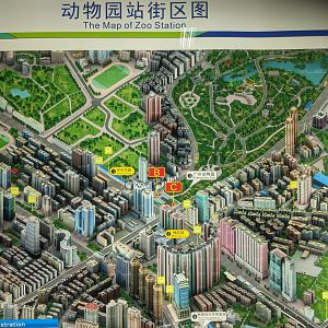 Area map at Zoo Station on Guangzhou's metro