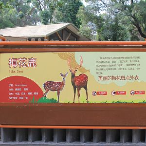 Signage for Sika Deer (Cervus nippon)