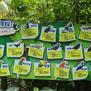 Signage for walk-through aviary