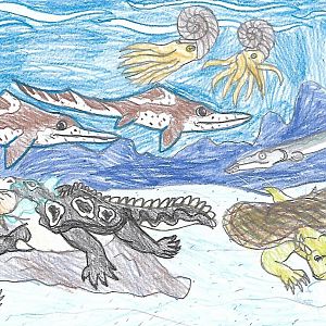 Triassic shore; below the surface