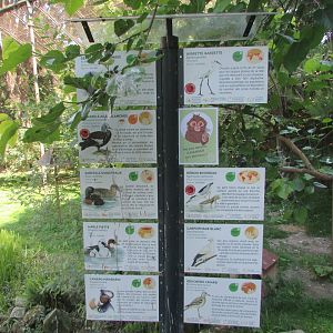 Jardin des Plantes de Paris - Signed species in walkthrough aviary
