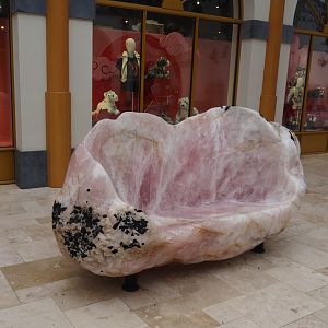 Mineral bench in the entrance gallery, 2024-09-17