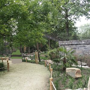 New walkway next to the new Asian woolly-necked stork aviary, 2025-07-12