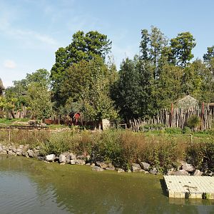 Australian area with train tracks, Emu, Kangaroo and Wallaby area and part of Tasmanian devil exhibit, 2024-09-17