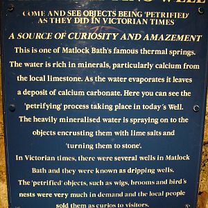Description of the Petrifying Well at Matlock Bath Aquarium 14/02/10