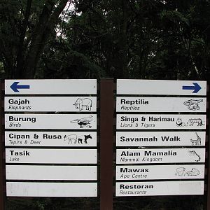 Zoo Negara Malaysia - Example of sign post