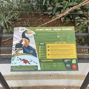hornbill kingdom - papuan hornbill signage - aviary park
