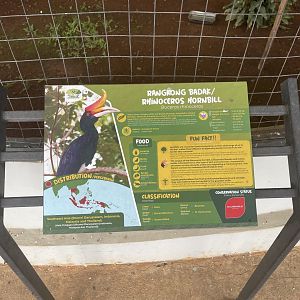 hornbill kingdom - rhinoceros hornbill signage - aviary park