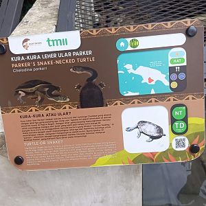 Parker's Snake-necked Turtle (Chelodina parkeri) signage