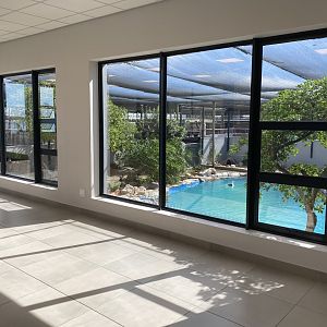 View of seabird enclosure from education room