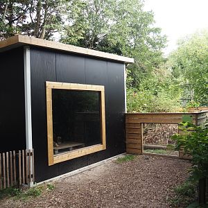 Asian brush-tailed porcupine exhibit and house, 2025-08-17