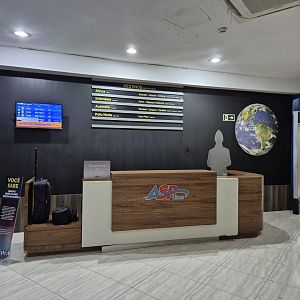 Airport boarding room on the way to Africa